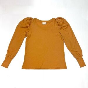 Nation LTD Romy Puff Shoulder Pullover Top‎ in Marigold Yellow Size Medium
